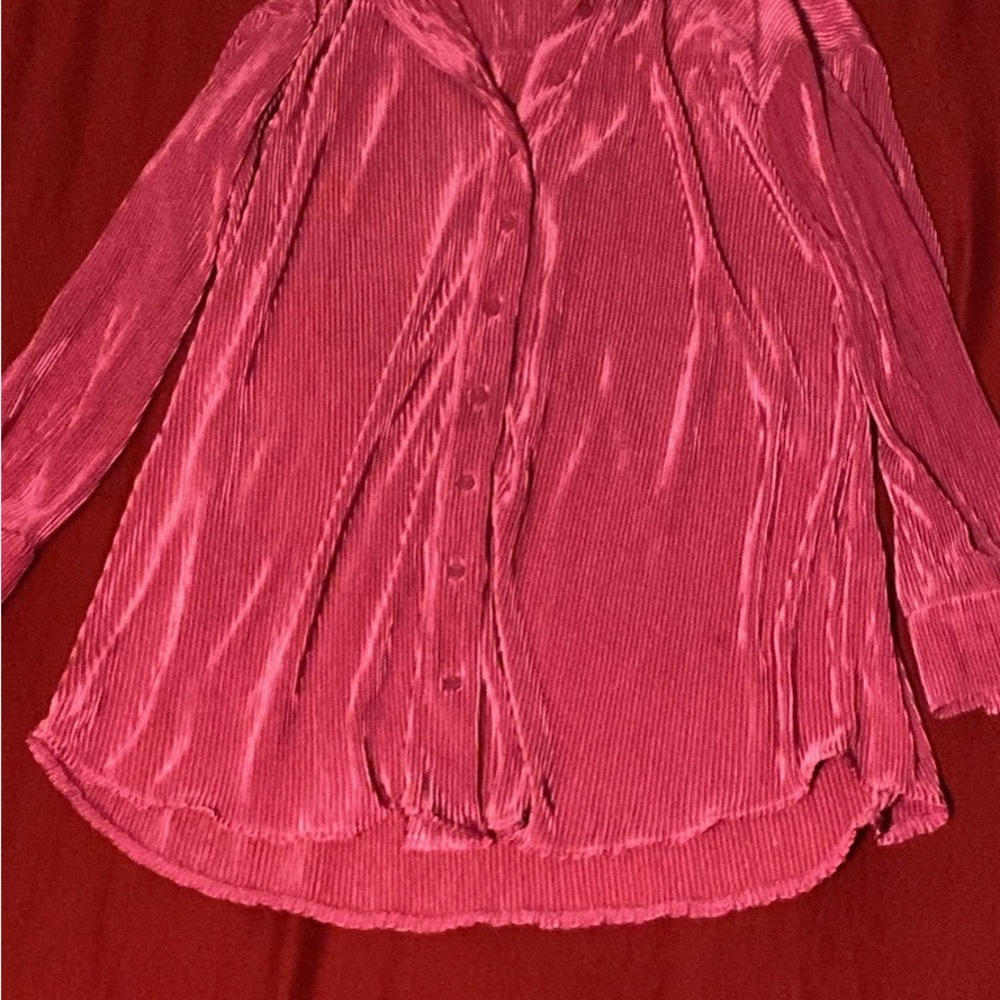 Forever 21 Vibrant Pink Button Down Shirt